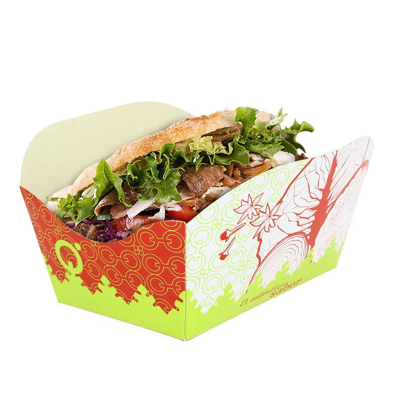 PUNTOQPACK - Wholesale Food Storage Container - Cardboard Barquette Style Kebab Packaging0