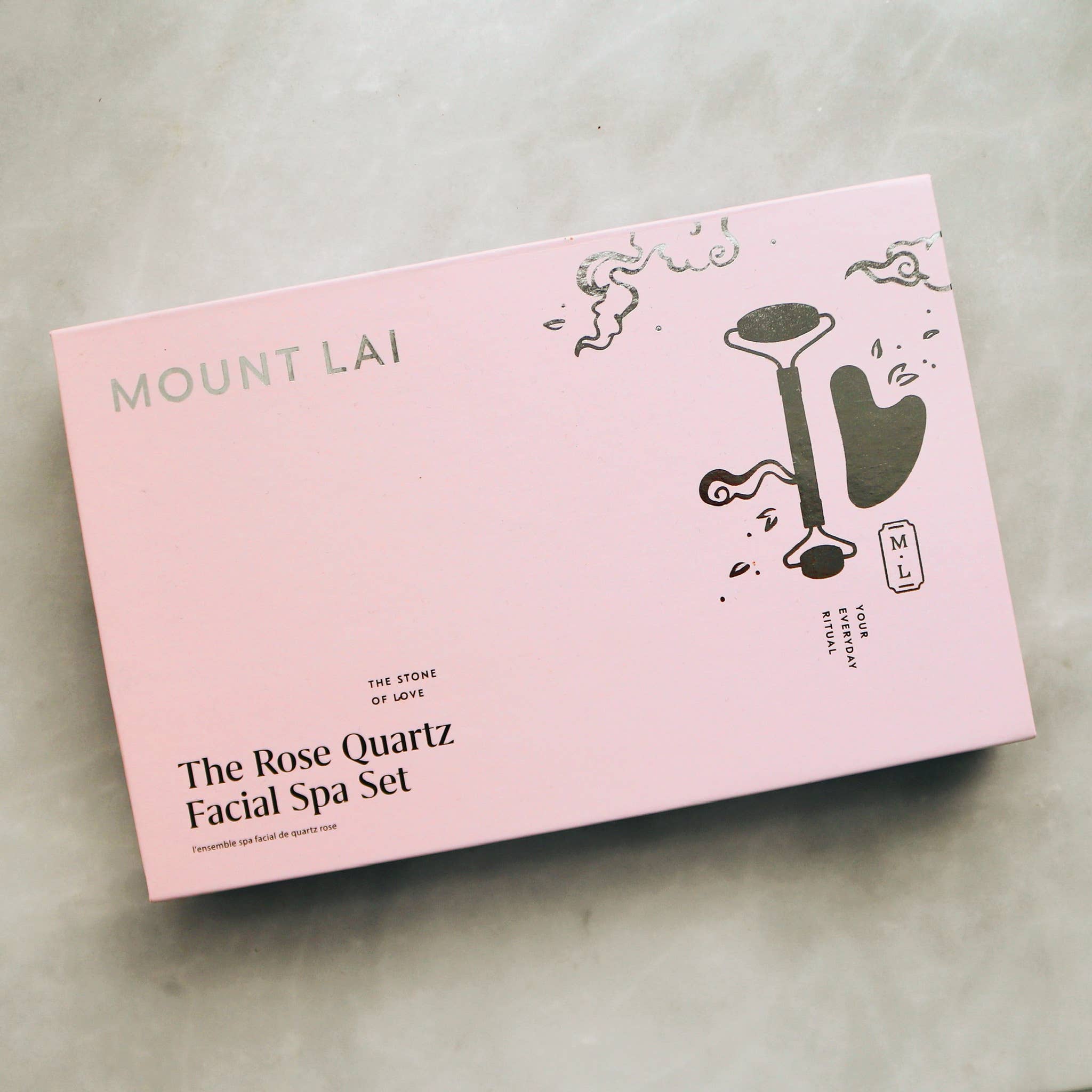 Mount Lai - Wholesale Gua Sha Tool - Rose Quartz Facial Spa Set3