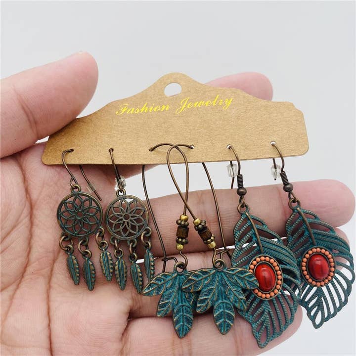 Mio Queena – Engroshandel Smykkesæt – Vintage boheme øreringesæt - BJ