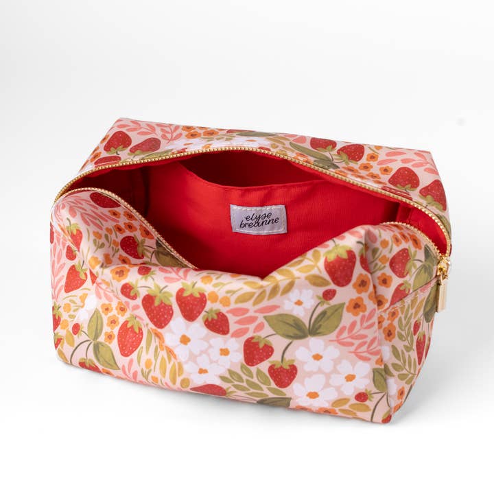 Elyse Breanne Design - Wholesale Makeup/Cosmetic Bag - Strawberry Patch Cosmetic Bag