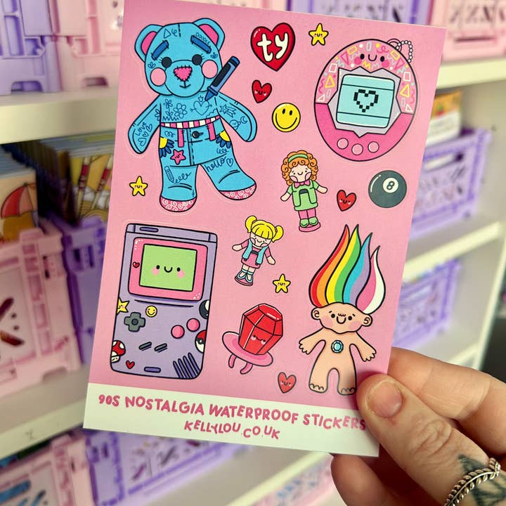 90s Nostalgia Vinyl Sticker Sheet for wholesale by Kellylou