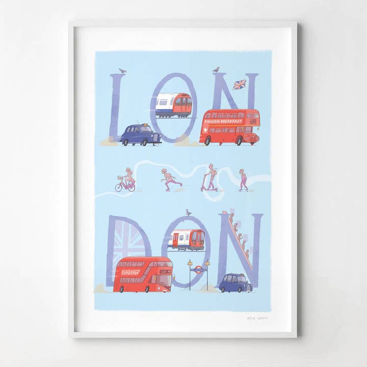 London Transport Poster London Print for wholesale by Mike Green Illustration
