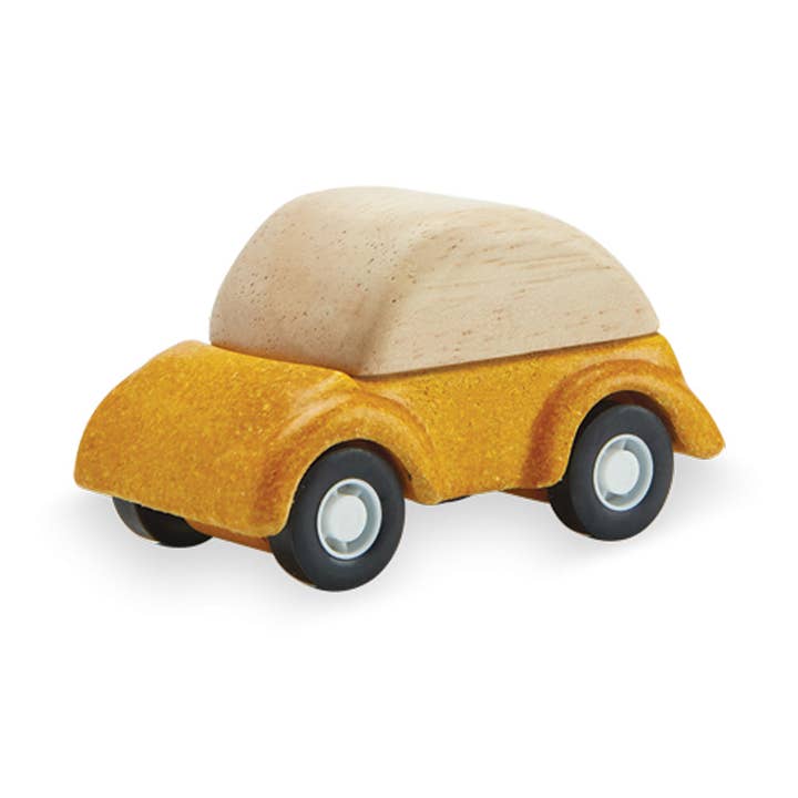 Yellow Car Wooden Vehicle PlanToys for wholesale by Little Concepts Distribution Ltd