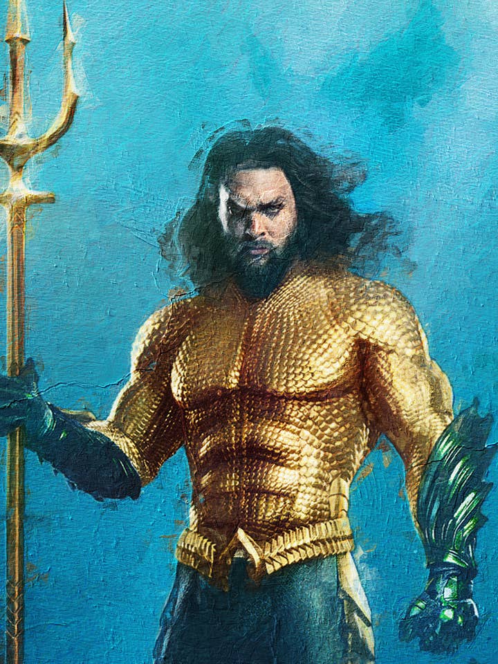 Heroes & Villains Aquaman No.1 letrero de pared de madera de 16 x 12 pulgadas para venta al por mayor de The Shizzle Print Co