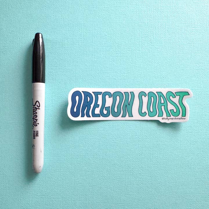 hollymarshmallow - Wholesale Sticker - Oregon Coast Vaporwave Sticker2