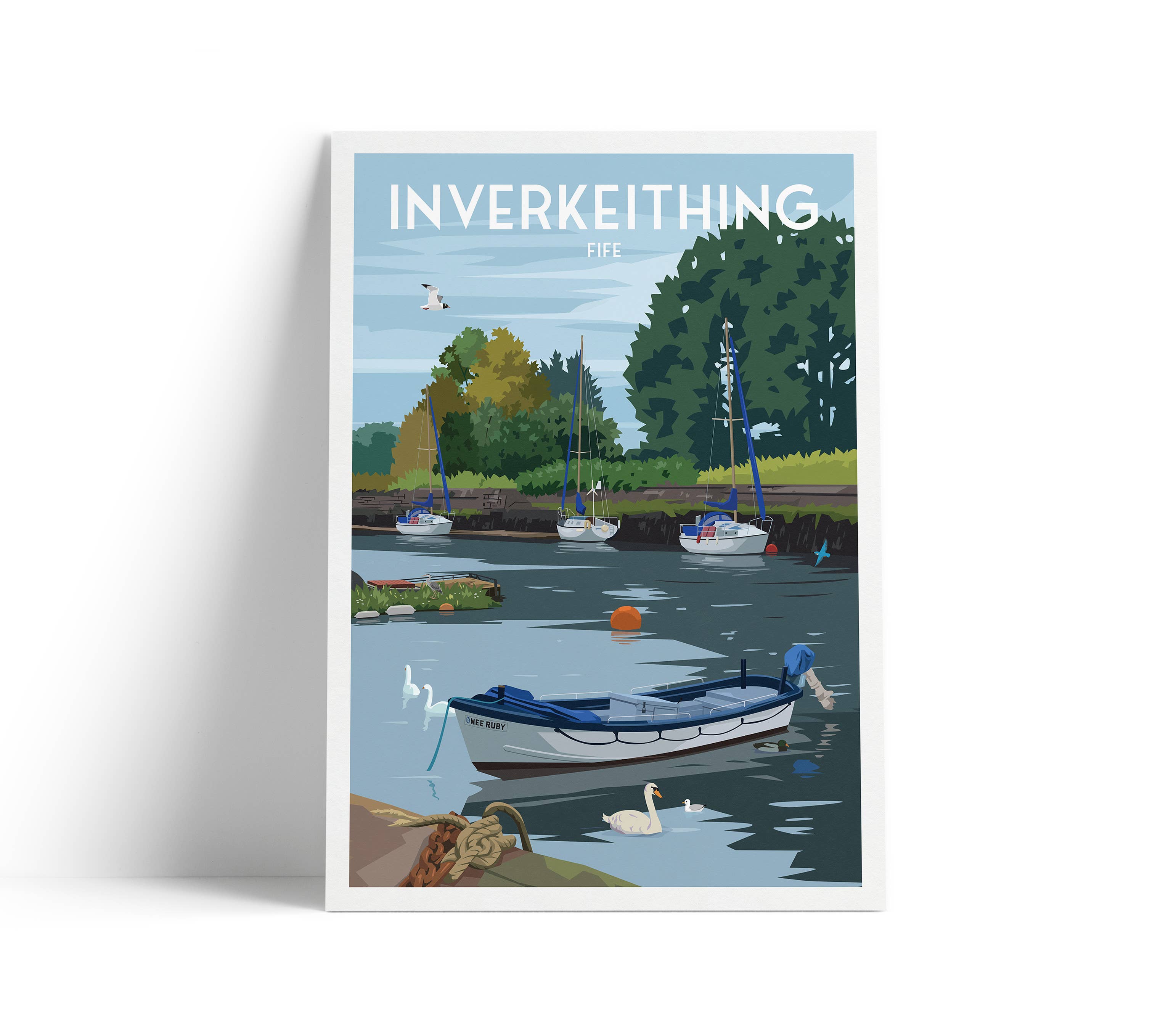 Printagonist – wholesale Art print – Inverkeithing Print - Historic Building - Travel Poster  0