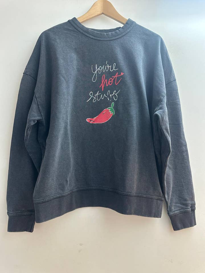 Black 10501 Vintage Printed Sweatshirt for wholesale on Faire0