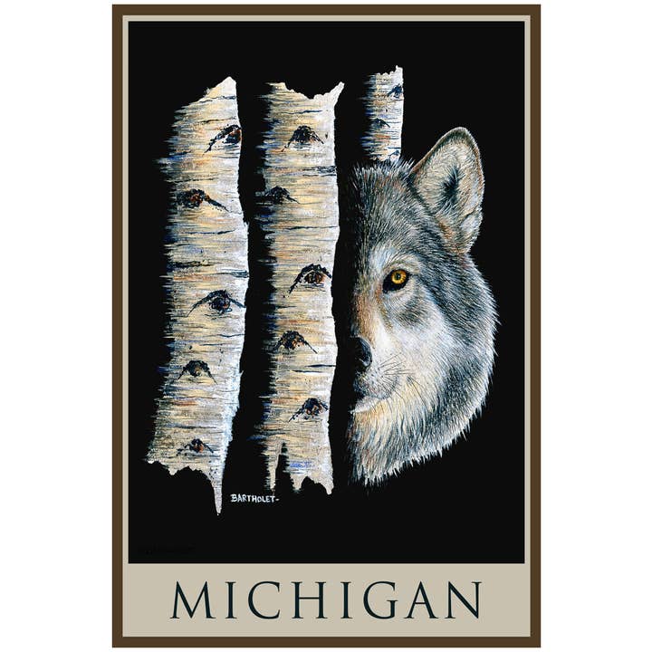 Loup Danseur de l'Ombre du Michigan Aimant BA pour la vente par Kalan Souvenir