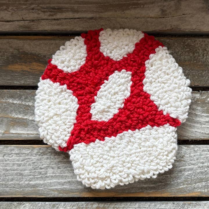 Sous-verre à café Mushroom, mug, tapis, punchneedle pour la vente par Chickadee Creations