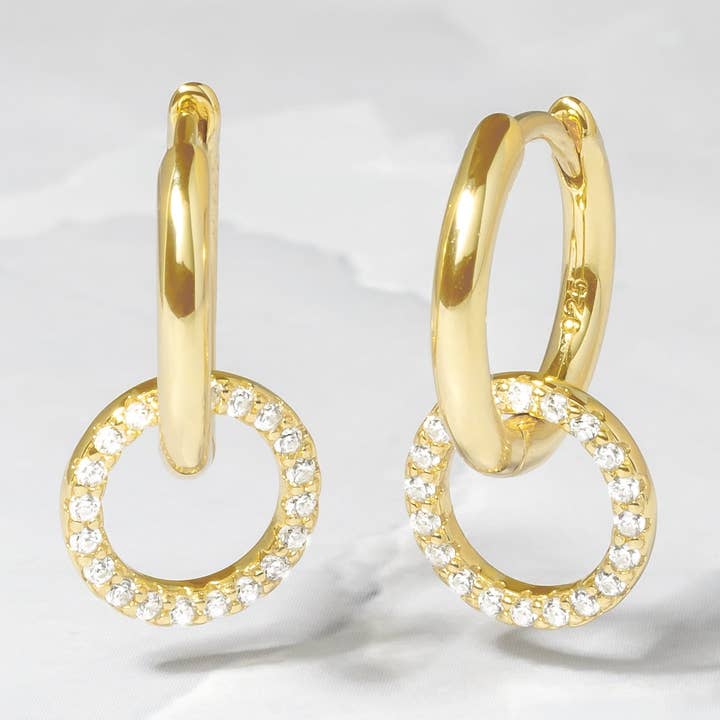 Circle Charm Hoops for wholesale by Sami Jewels