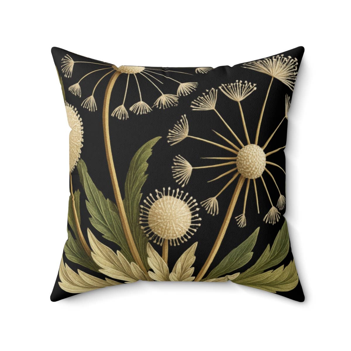 Upside Down Owl Farm - Wholesale Throw/Decorative Pillow - Botanical Dandelion Floral Throw Pillow, Earthy Vibes