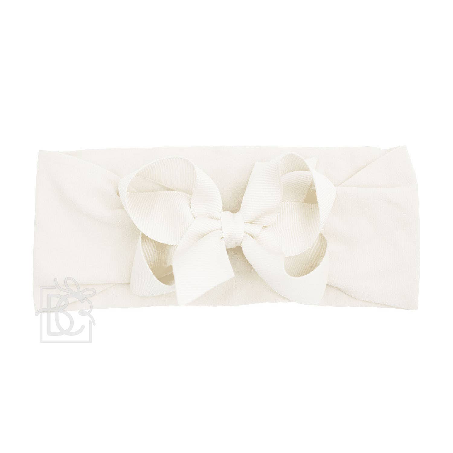 Beyond Creations, LLC - Wholesale Fashion Headband - Kids - WIDE PANTYHOSE HEADBAND W/CLASSIC GROSGRAIN BOW63
