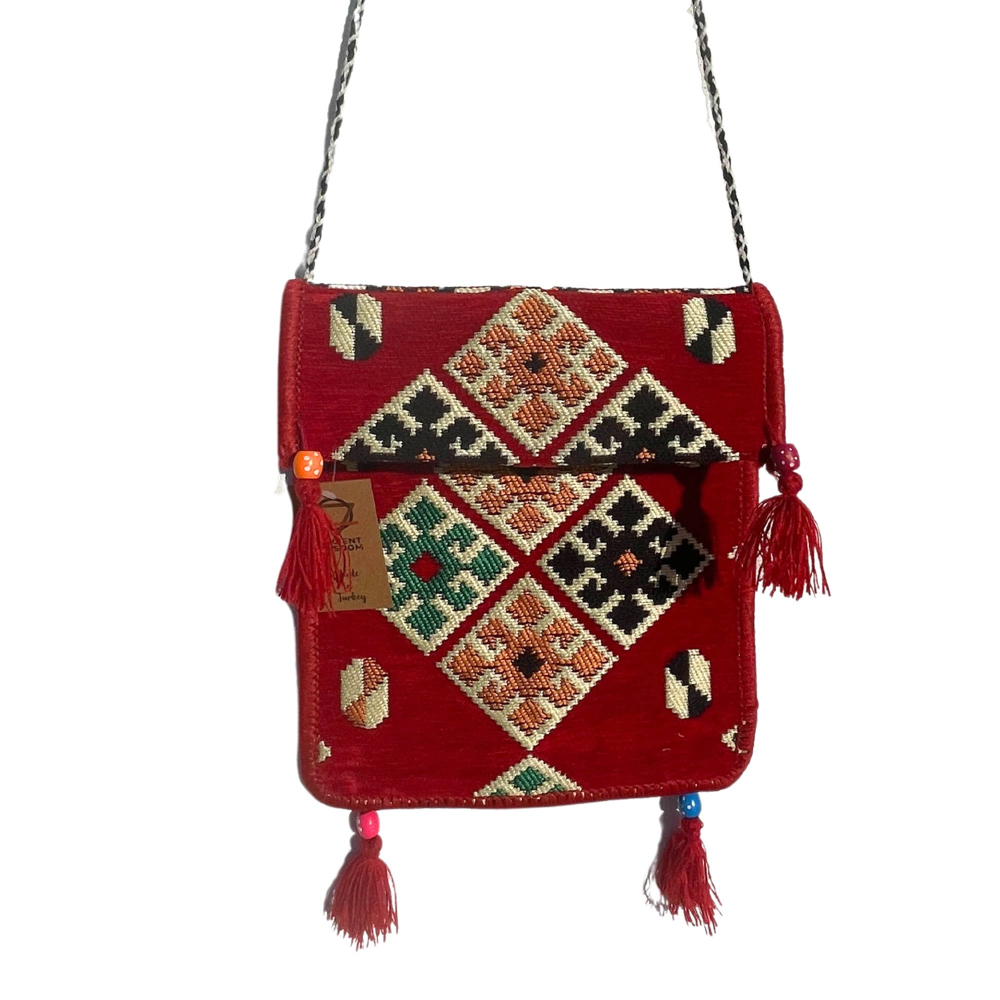 AW Artisan - Wholesale Crossbody Bag - Unisex - Kilim bag - Red0