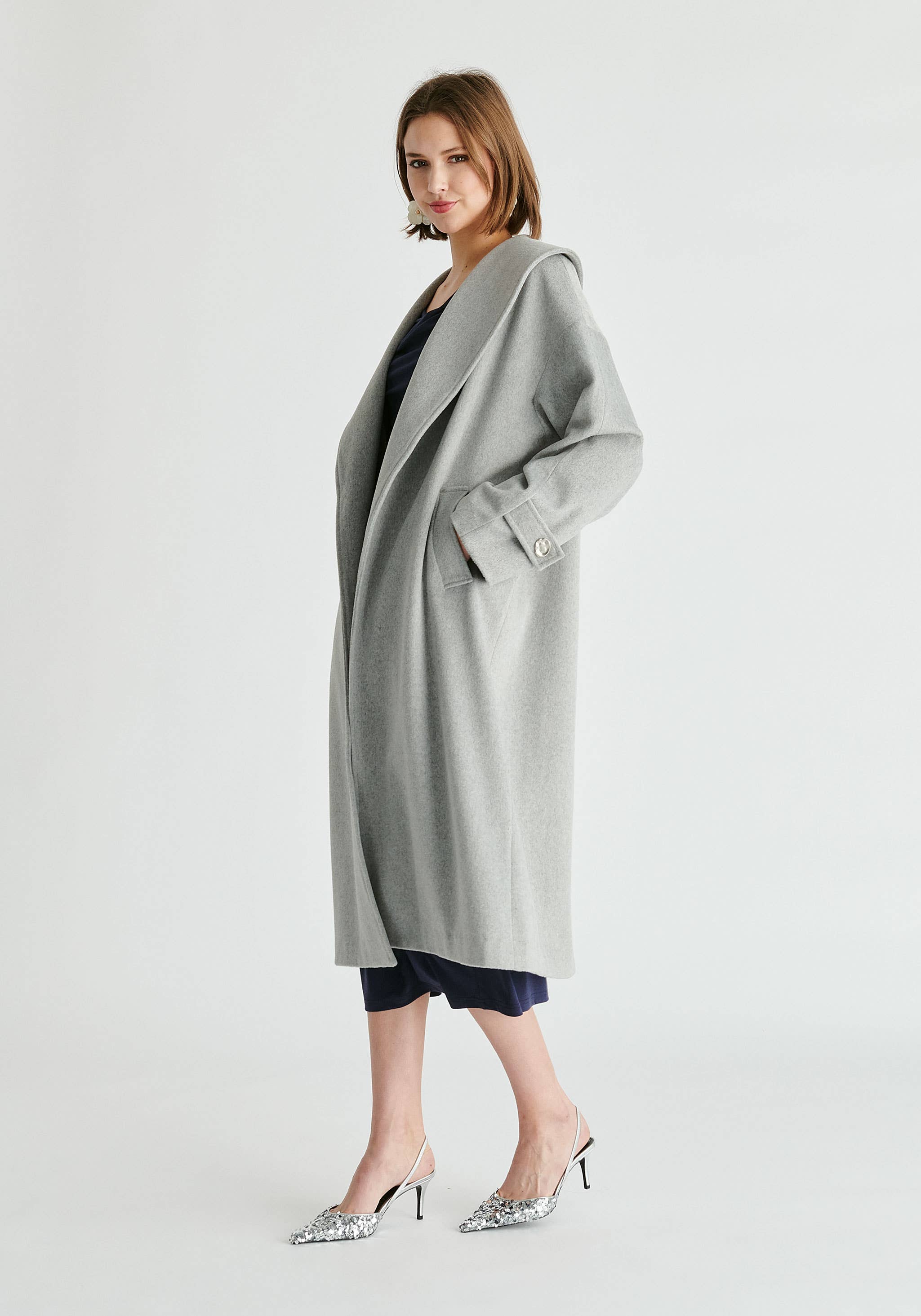 Paisie - Wholesale Coat - Women's - Shawl Collar Wool Coat with Belt18