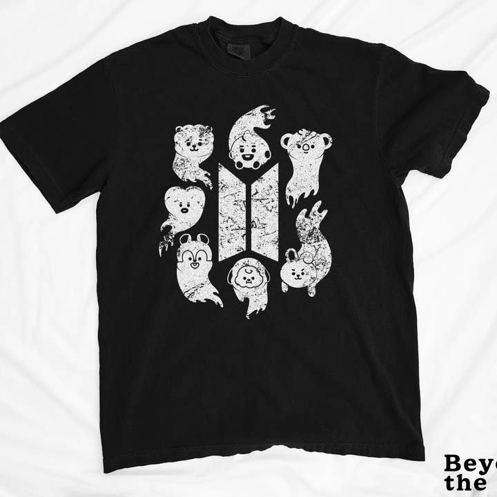 BeyondtheShirt - Wholesale Screen Printed T-Shirt - Unisex - BT21 BTS Ghosts Halloween T-Shirts and Sweatshirts0