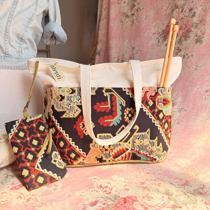 Atenti - Wholesale Tote Bag - Women's - The Sew Crewel Project Tote-Lg, Needle Arts/Craft Carryall, USA Handmade3