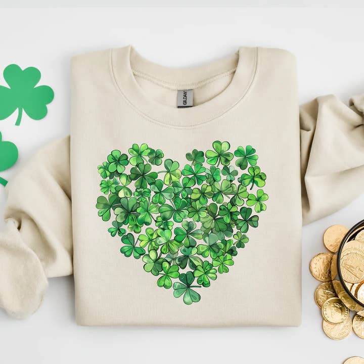 Clover Heart Crewneck for wholesale by Duo Couture