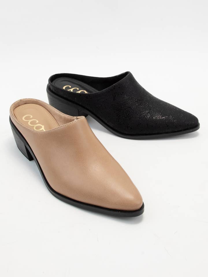 CCOCCI - Wholesale Mules - Women's - GINA POINTED-TOE SLIP ON BLOCK HEEL MULE20