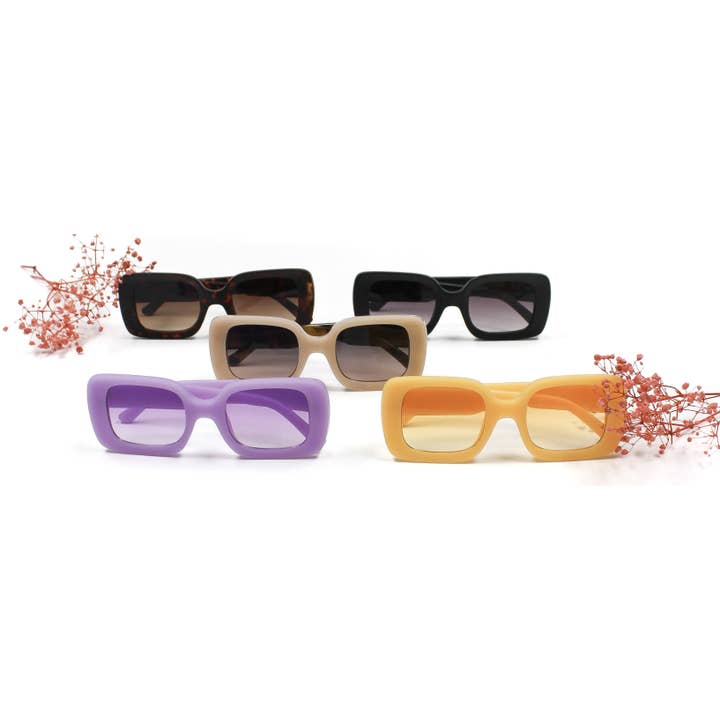 Rektangulära plast solglasögon för wholesale av Dynasol Eyewear