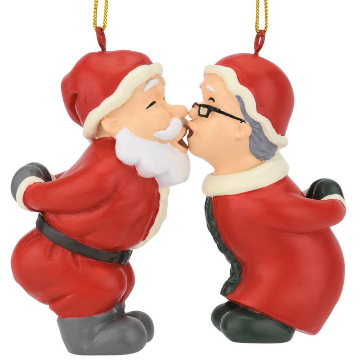 Tree Buddees – wholesale Ornament set – Kissing Claus' Cute Magnetic Set of 2 Kiss Christmas Ornaments