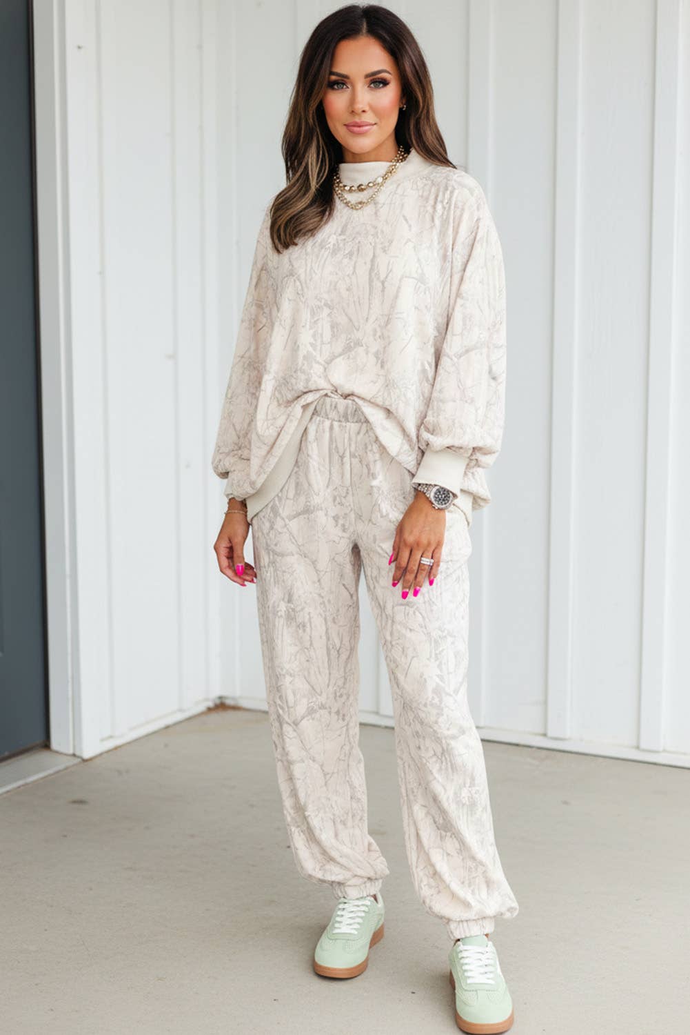 LA Society - Wholesale Sweatshirt - Women's - LAS Western Camo Mock Neck Baggy Sweatshirt (S-XL)9