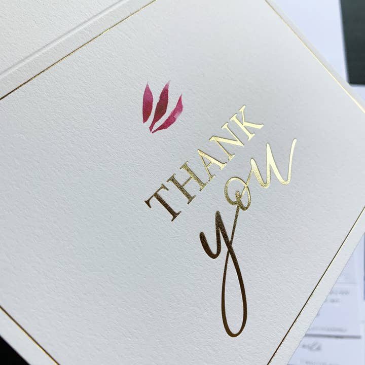 Carte de remerciement pour pinceau Bourgogne (feuille) pour la vente par Kaitlyn Ashlee Art & Design