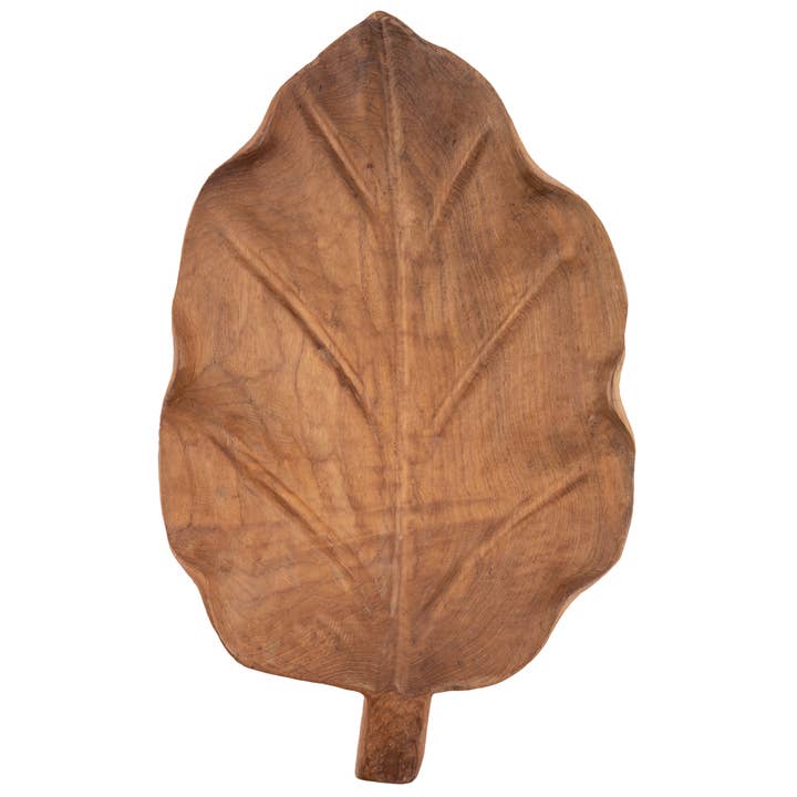 Bali Teak Leaf Shaped Bowl for wholesale by Karma