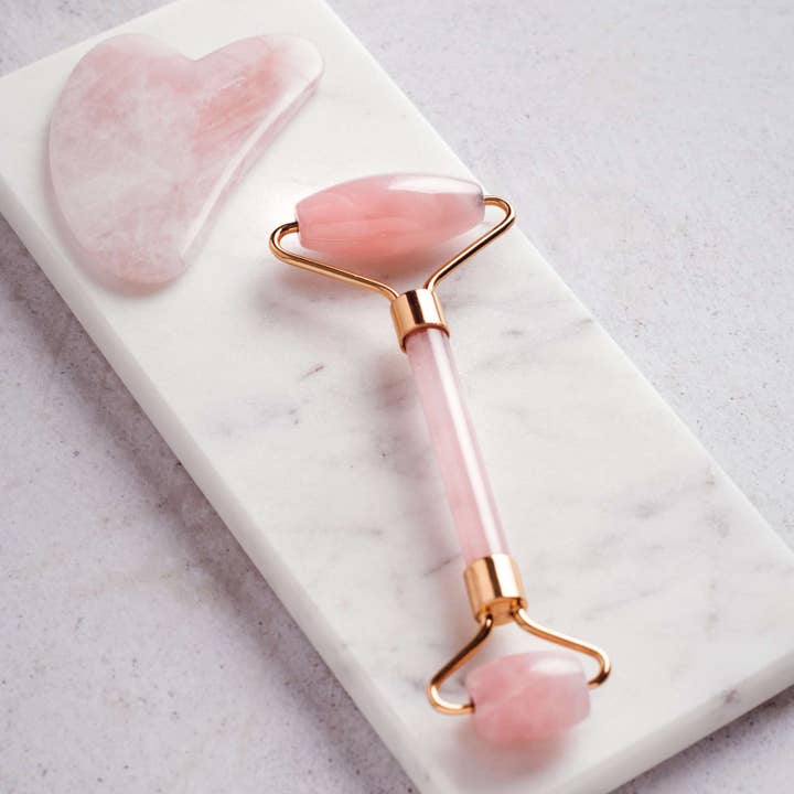 Zen'Arôme – Engroshandel Gua Sha – Duo med ansigtsroller og gua sha i rosenkvarts1