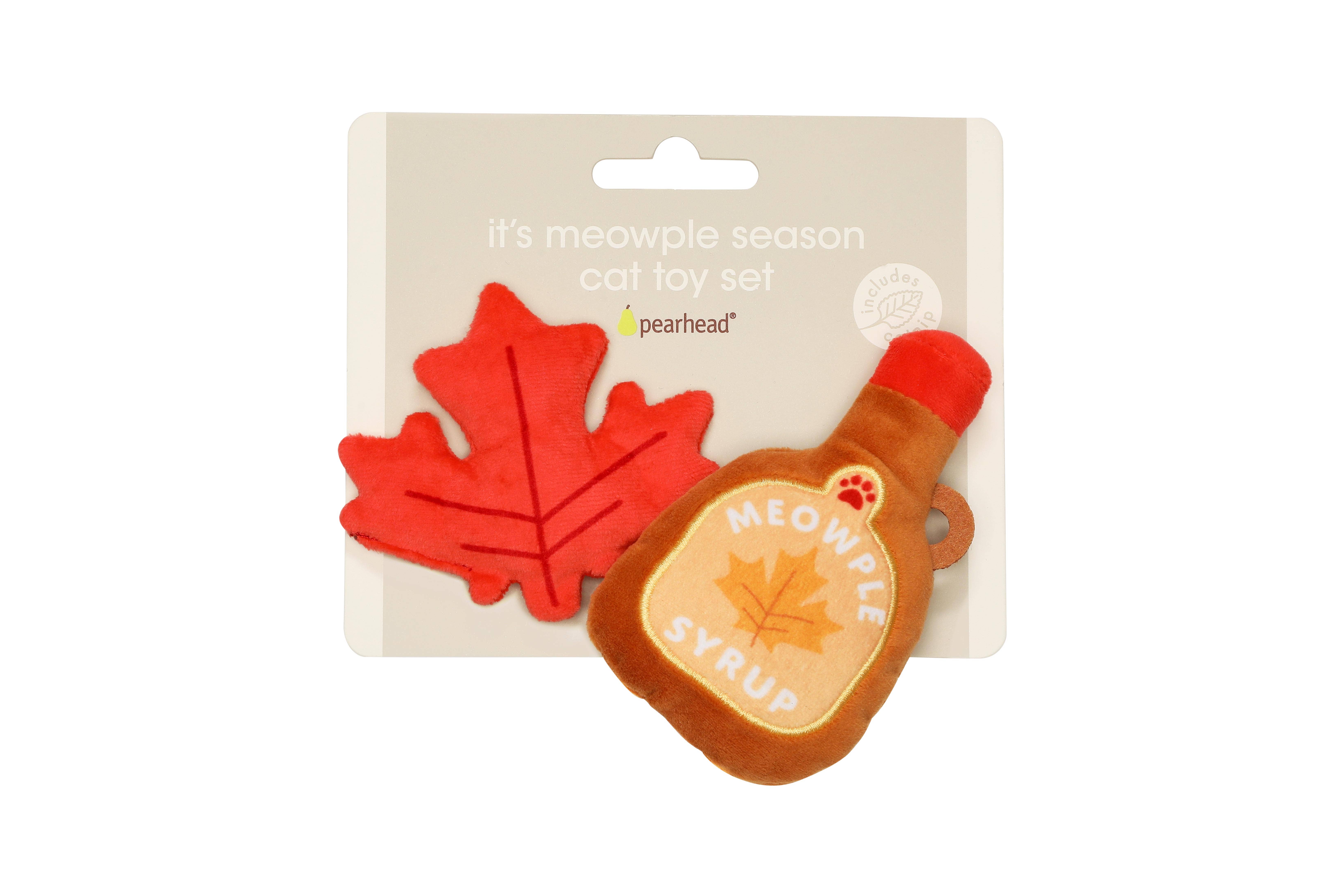 Pearhead - Wholesale Pet Toy Set - Cat - Maple Leaf &amp; Syrup Fall Cat Toys, Set of 26