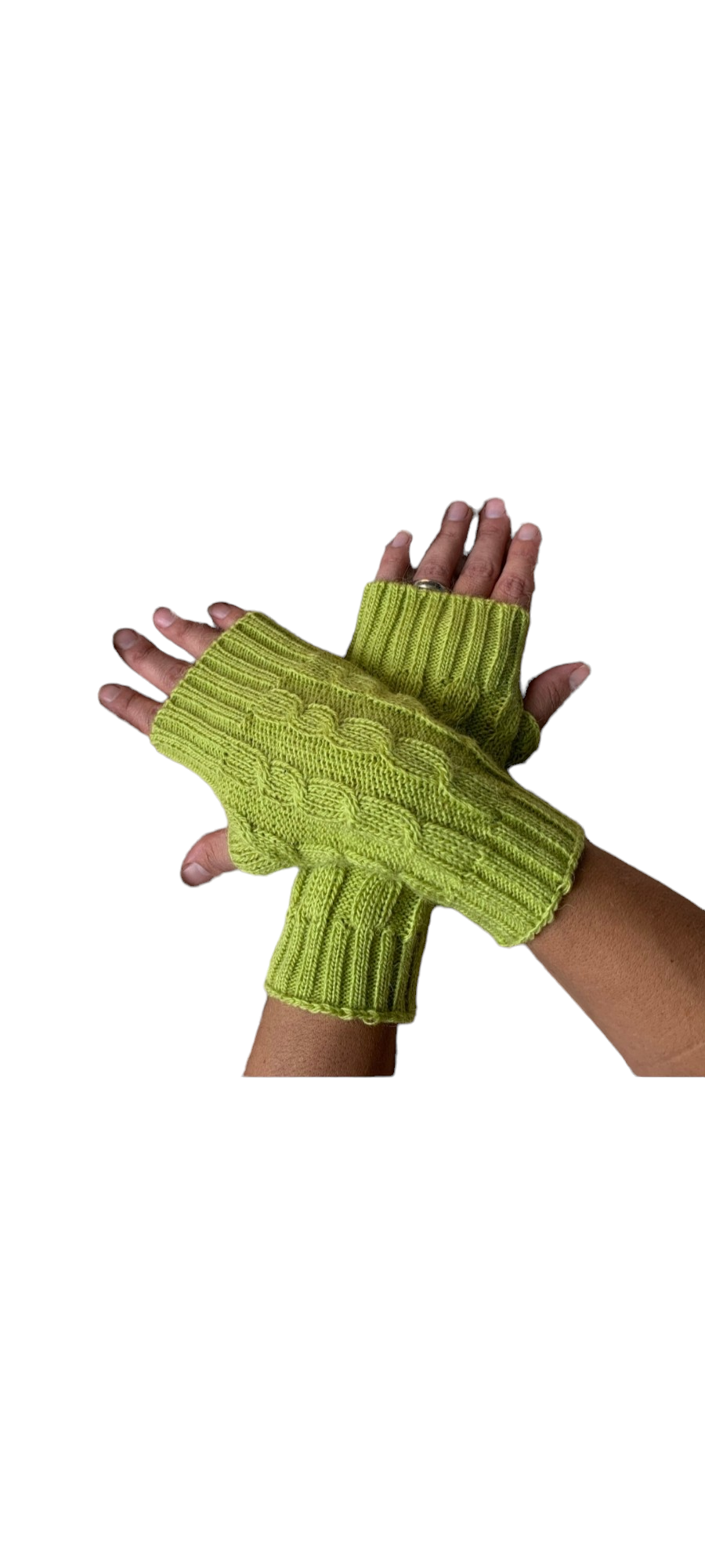 MODA LATINA - Vente Gants – femme - Gants en alpaga tricotés, gants d'hiver, gants sans doigts3