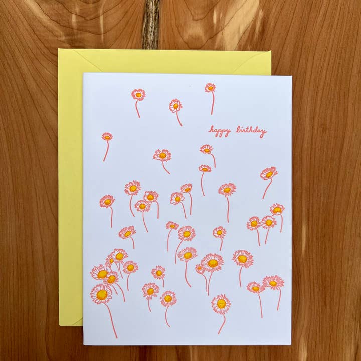 Birthday Floating Flowers - Spring Greeting Card for wholesale by Helen Edna