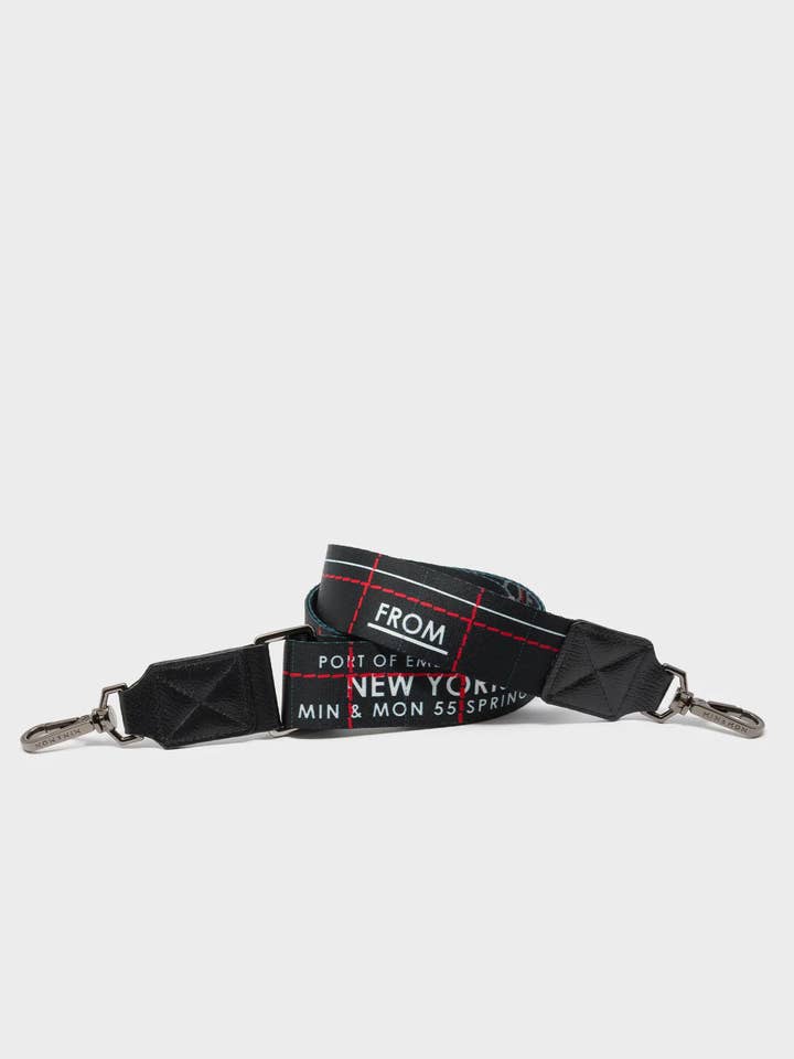 Correia Destacável de Nylon Preto - Estampa Lovestitch por atacado de Min & Mon