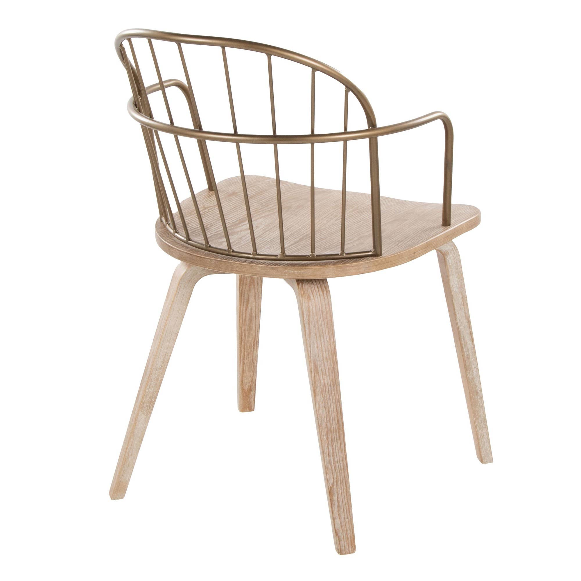 Black Metal Dark Walnut Wood Riley Arm Chair - Set of 2 for wholesale on Faire3