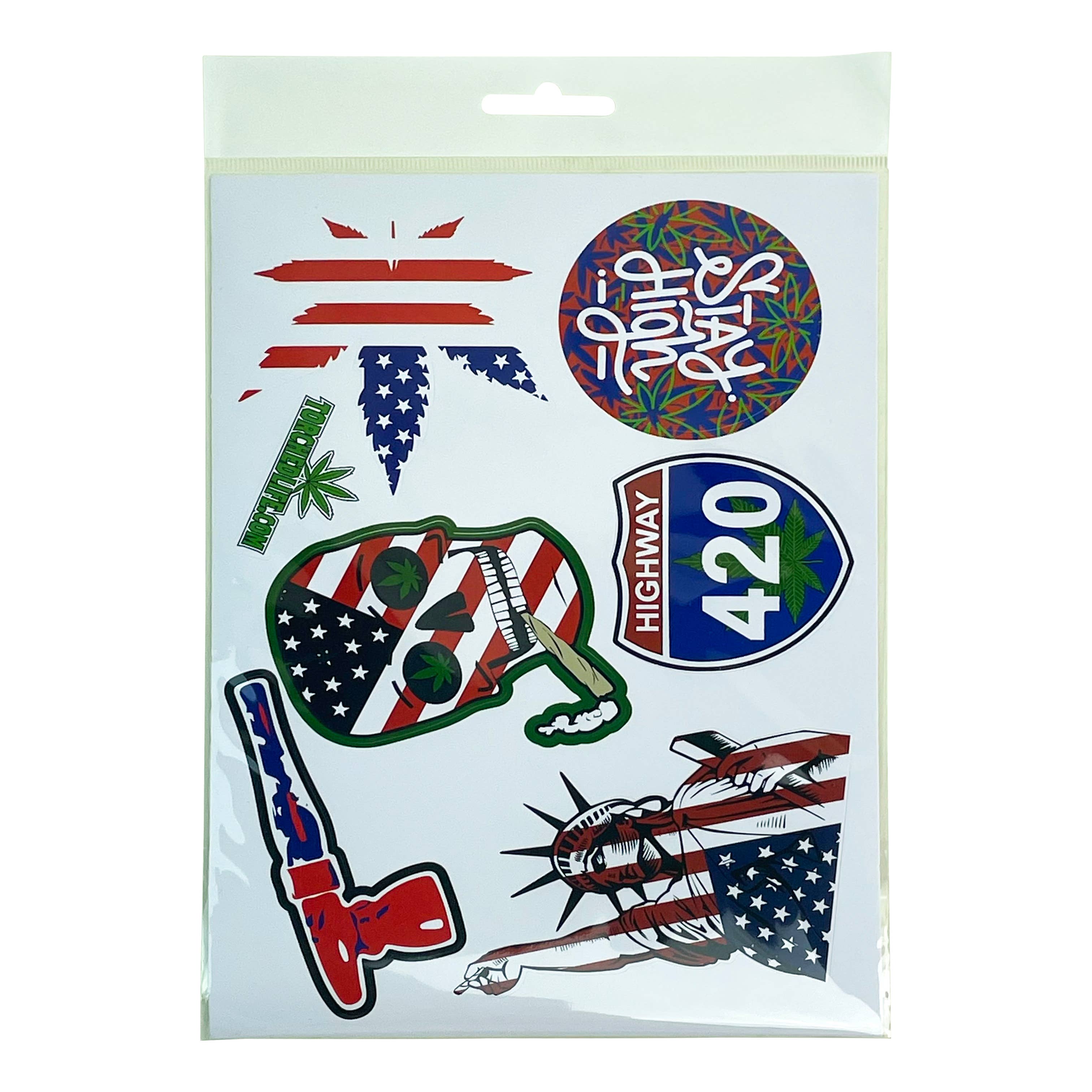 Torched Life – Großhandel Aufkleber – Marihuana-Aufkleber, Americana, 6er-Set2