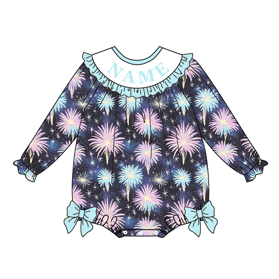 Auraquise - Vente Ensemble de vêtements – bébé - Tenues brodées pour enfants avec feux d'artifice et nom personnalisé pour le Nouvel An 2026.1