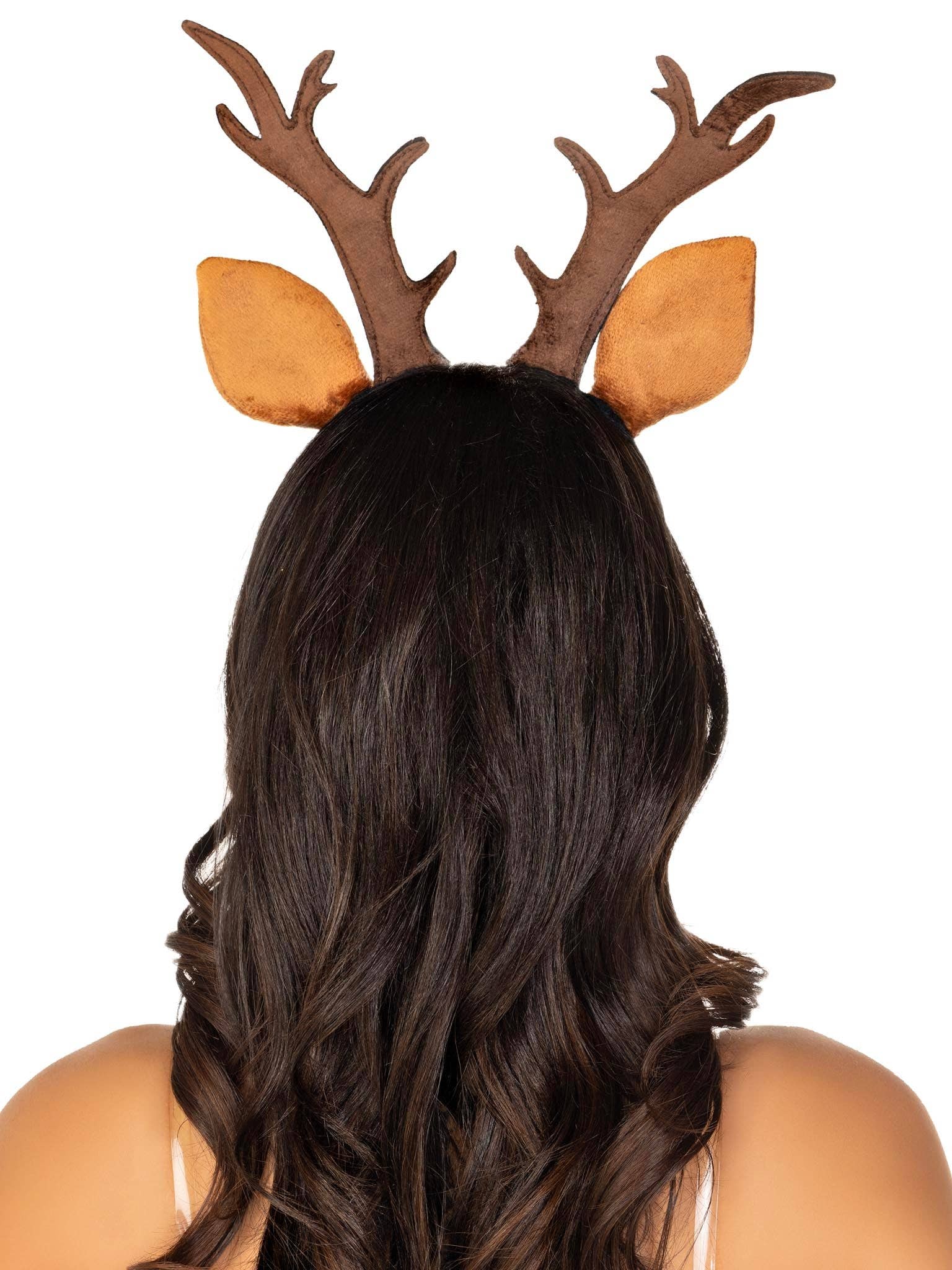 Brown Fawn Ear Antler Animal Costume Headband for wholesale on Faire1