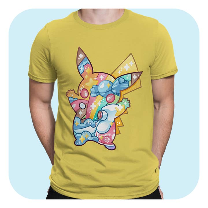 Magical Silhouette Pikachu T-Shirt for wholesale by Gilles Bone Illustrations