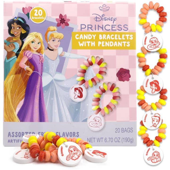 Disney Princess Candy Bracelets, Valentine's Exchange, 20 Ct for wholesale by Needzo Inc