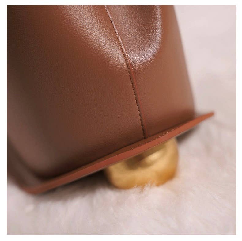 Sook Stainable – wholesale Top handle bag – women's – Geometric Artistic Design Metal Handle Leather Bag19