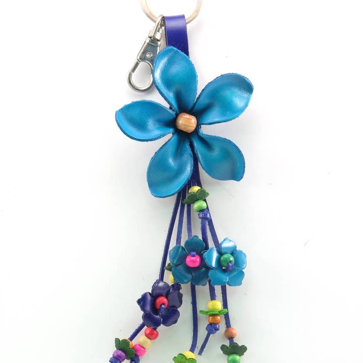 Sunflower Handmade leather inc - Wholesale Keychain - Women's - KP Style Assorted flower keychains/bag charm4