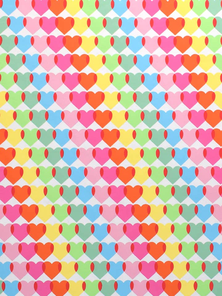 Papel de embrulho Rainbow Heart Roll por atacado de LoveVivid