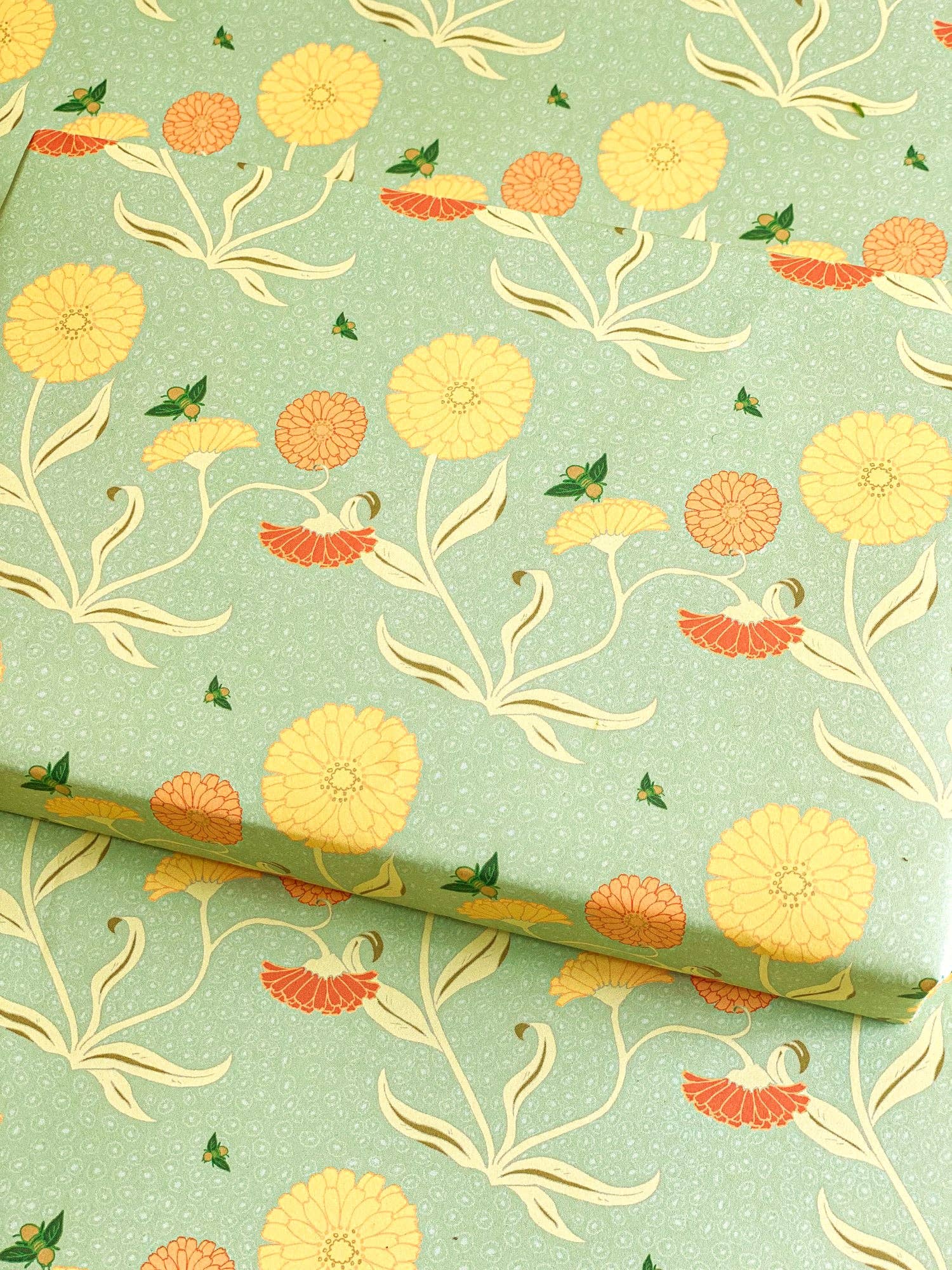 re:mused studio - Wholesale Flat Wrap - Calendula Gift Wrap Sheet-Double Sided14