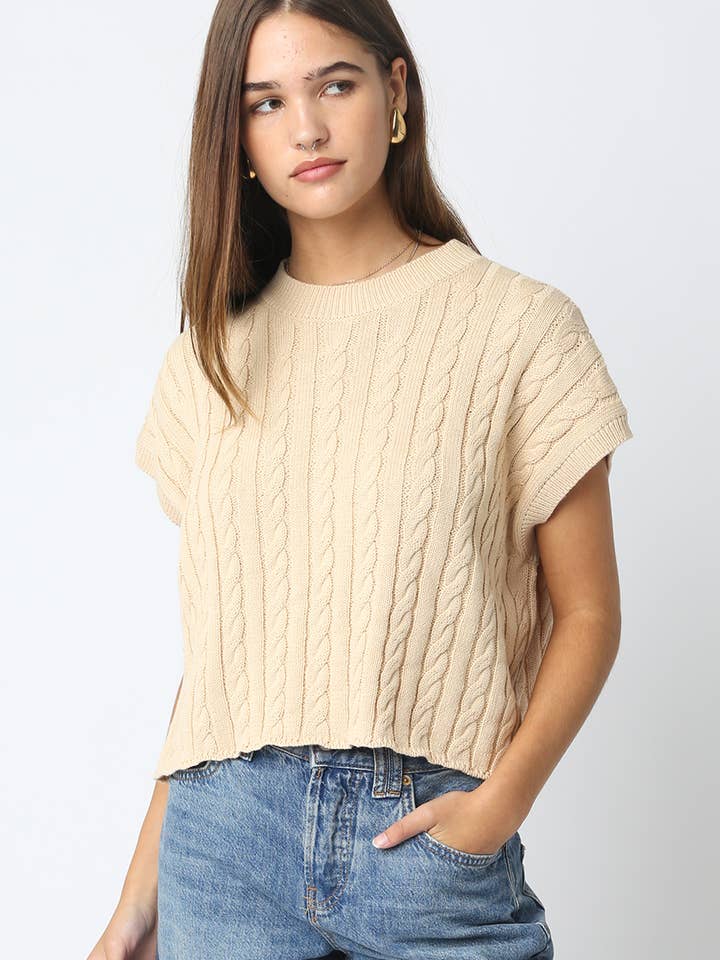 Alina Sweater Vest Top for wholesale by Olivaceous