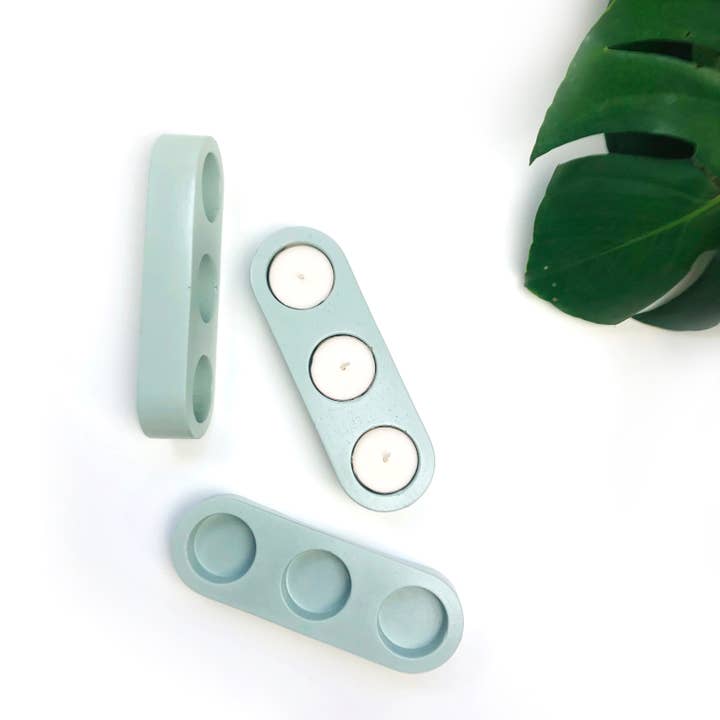 Known Goods Co. – Suporte de vela por atacado – Porta-Velas de Chá Concrete Trio4