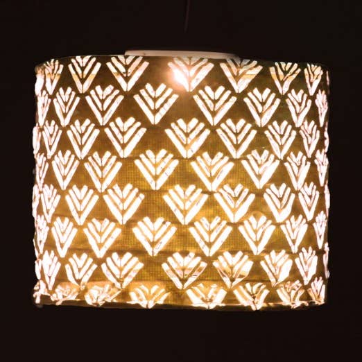 Allsop Home & Garden - Wholesale Outdoor/Lawn Light - Stella Chevron Drum 7" Solar Lantern - Copper0