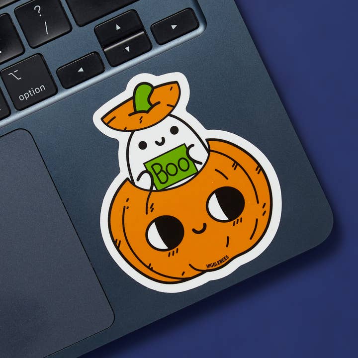 Pumpkin & Ghost - Vinyl Sticker for wholesale by Higglebees
