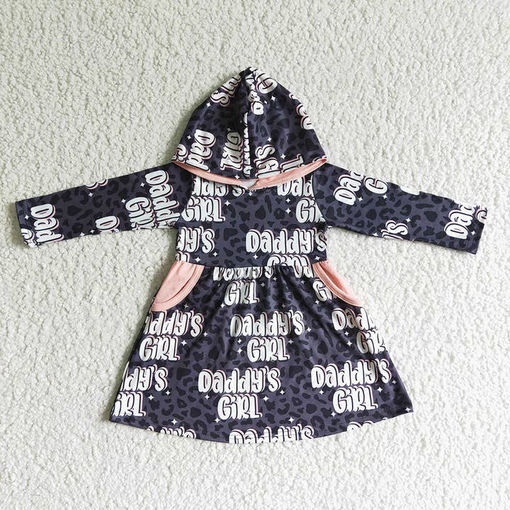 Baby girls daddy's girl hoodie dresses for wholesale by Aier Wholesale
