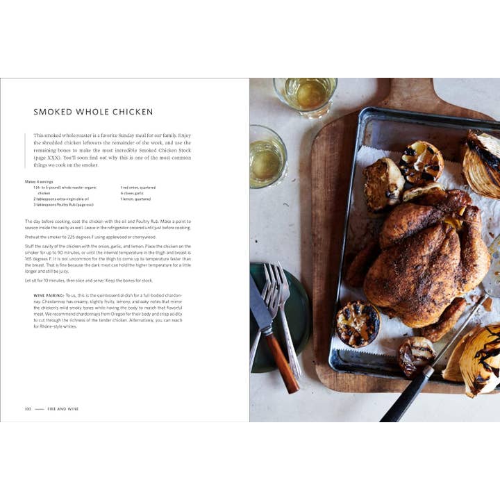 Blue Star Press - Wholesale Cookbook - Fire + Wine: 75 Smoke-Infused Recipes with Wine Pairings