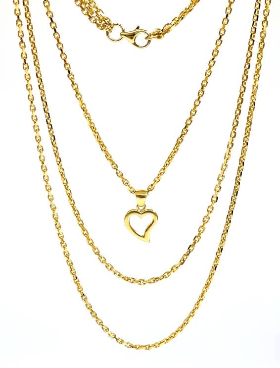 GI.OTTO - Wholesale Pendant/Charm Necklace - Shiny Trio Necklace 76 cm Gold1