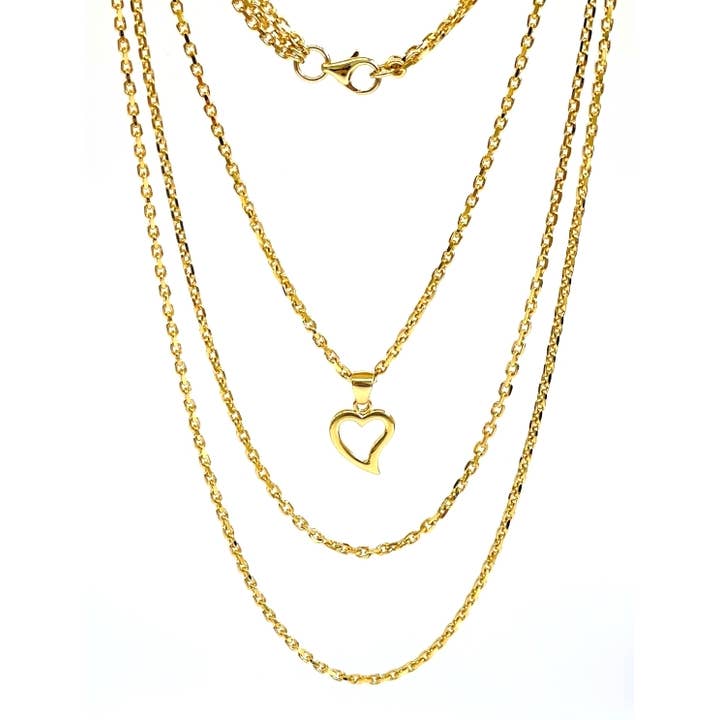 GI.OTTO - Wholesale Pendant/Charm Necklace - Shiny Trio Necklace 76 cm Gold1